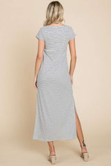 Culture Code Full Size Striped Dress with Twisted Detail - Trendy and Versatile