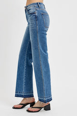 Plus Size RISEN Raw Hem Ankle Bootcut Jeans - Trendy Denim for All Sizes