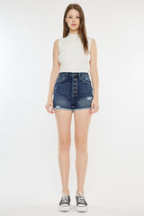 Trendy Kancan Raw Hem Button Fly Denim Shorts for Summer Style
