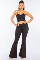 American Bazi High Waist Pull-On Flare Jeans - Chic & Comfortable Retro Style
