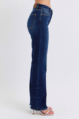 Judy Blue Full Size Raw Hem Straight Leg Jeans - Versatile & Fashionable Denim