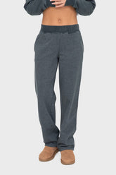 Mono B Cozy Elastic Waist Fleece Pants with Pockets - Ultimate Comfort & Warmth