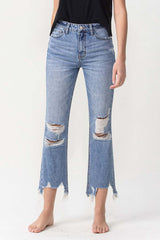 Lovervet High Rise Distressed Straight Jeans - Trendy & Flattering Fit