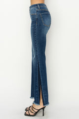 RISEN Full Size High Rise Flare Jeans with Shadow Seam & Slit Detail - Stylish, Comfortable, and Versatile