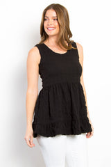 Chic Ruffled Sleeveless Babydoll Top - Feminine Summer Style