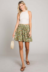 Trendy Floral Printed Smocked Waist Skorts – Versatile & Comfortable by Cotton Bleu
