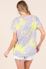 BOMBOM Women's Floral Short Sleeve T-Shirt - Trendy & Versatile