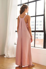 ADORA Women's Square Neck Wide Leg Overalls with Functional Pockets - Stylish & Comfortable