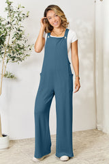 Wide Strap Full Size Overalls with Pockets - Trendy & Comfortable