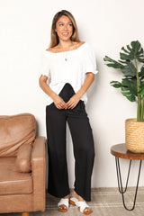 Swiss Dot Puff Sleeve Square Neck Blouse - Feminine & Trendy Style