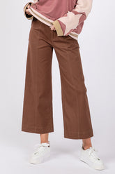 SAGE + FIG Women's Wide Leg Cropped Pants with Pockets - Comfortable and Stylish