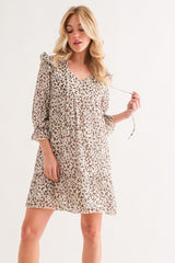And The Why Women's Leopard Print Ruffle Hem Mini Dress - Chic & Flirty