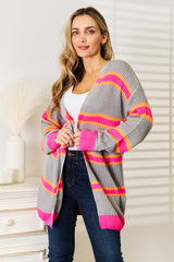 Chic Ribbed Long Sleeve Cardigan for Women - Cozy & Versatile