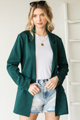 First Love Women's Open Front Long Sleeve Blazer with Pockets - Versatile & Stylish