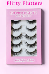 So Pink Beauty Mink Eyelashes - 5 Pairs for Natural Glamour