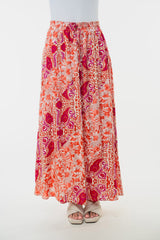 White Birch Full Size High Waisted Floral Woven Skirt - Versatile & Stylish
