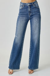 RISEN High Waist Stretch Jeans with Functional Pockets - Flattering Fit