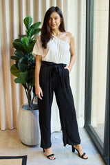 Elegant One-Shoulder Black & White Jumpsuit - Marvelous in Manhattan