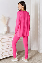 Ultimate Comfort V-Neck Lounge Set: Soft Rayon Long Sleeve Top & Pants