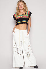 Ethnic Pattern Square Neck Cropped Knit Top by POL - Boho Style