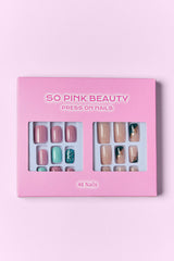 SO PINK BEAUTY Press On Nails - 2 Packs with 48-Piece Set