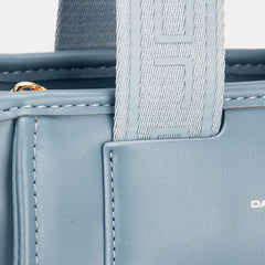 David Jones Elegant Small Handbag with Embossed Pattern Handles - Chic & Versatile