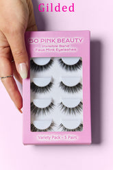 SO PINK BEAUTY Faux Mink Eyelashes Variety Pack - 5 Luxurious Pairs for Glamorous Eyes