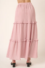 Mittoshop Women's High Waist Frill Skirt with Adjustable Drawstring