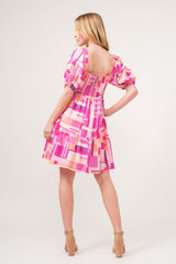 Trendy Color Block Puff Sleeve Dress - Bold Party Wear by And The Why