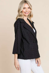 Culture Code Women's Double Breasted Eyelet Jacket with Pockets - Chic & Versatile