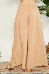 Mittoshop Women's Wrap Pleating Detail Wide Leg Pants - Elegant & Chic