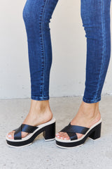 Weeboo Cherish The Moments Two-Tone Platform Sandals in Black