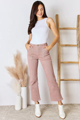 RISEN High Rise Ankle Flare Jeans - Chic Full Size Denim for Modern Fashion Enthusiasts