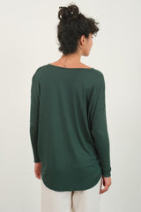HYFVE Draped Drop Shoulder Long Sleeve Top - Elegant Surplice Design for Versatile Styling
