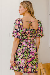 ODDI Floral Tie-Back Mini Dress - Chic & Feminine Summer Fashion