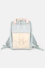 Himawari Waterproof Canvas Backpack with Chic Round Label - Large Size