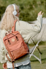 Himawari Large Waterproof Canvas Backpack with Side Pockets - Eco-friendly & Versatile