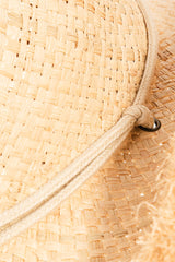 Stylish Sun Protection Raffia Hat with Adjustable Strap - Raw Hem Design
