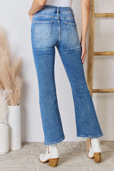 RISEN High Rise Ankle Flare Jeans - Flattering Fit & Versatile Style