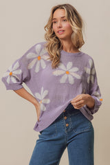 BiBi Women's Floral Slit Sweater - Chic & Versatile Knitwear