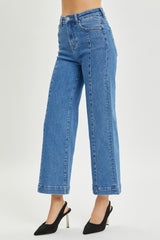 RISEN Women’s Full Size High Rise Wide Leg Jeans - Trendy Retro Denim