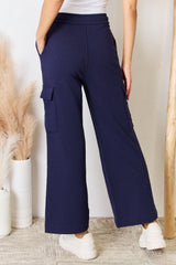 RISEN Women's Drawstring Relaxed Cargo Wide Leg Pants | Breathable & Flexible