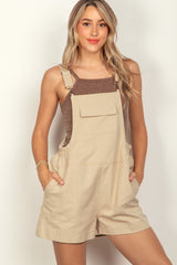 VERY J Women's Adjustable Suspender Overalls with Functional Pockets - Casual Rayon Romper