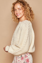 POL Cable Knit Cutout Long Sleeve Sweater - Chic & Cozy Women's Apparel