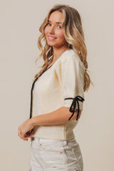 BiBi Contrast Binding Buttoned Cardigan - Stylish & Versatile Knitwear