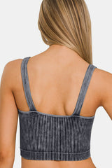 Zenana Washed Ribbed Cropped V-Neck Tank Top - Trendy & Versatile