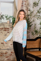 Sew In Love Full Size Striped Dropped Shoulder Sweater - Trendy Knitwear for Casual Comfort