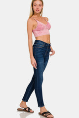 Zenana Stylish Washed Ribbed Padded Bra Cami - Comfortable & Trendy