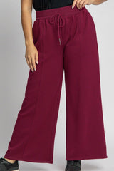 Umgee Women's Wide Leg Drawstring Pants with Pockets - Full Size Comfort