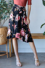 Reborn J Women's Floral Wrap Ruffle Hem Skirt - Elegant & Versatile